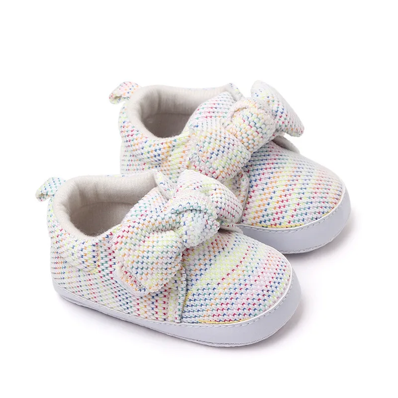 Chaussures antidérapantes à semelle souple pour bébés filles, jolies chaussures de berceau à nœud papillon, mode printemps automne, premiers pas