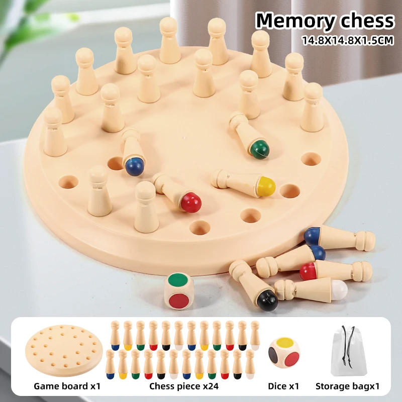 Szachy Kolorowe - Zabawka edukacyjna dla dzieci. Interaktywne gry dla dzieci i rodziców w stylu Montessori