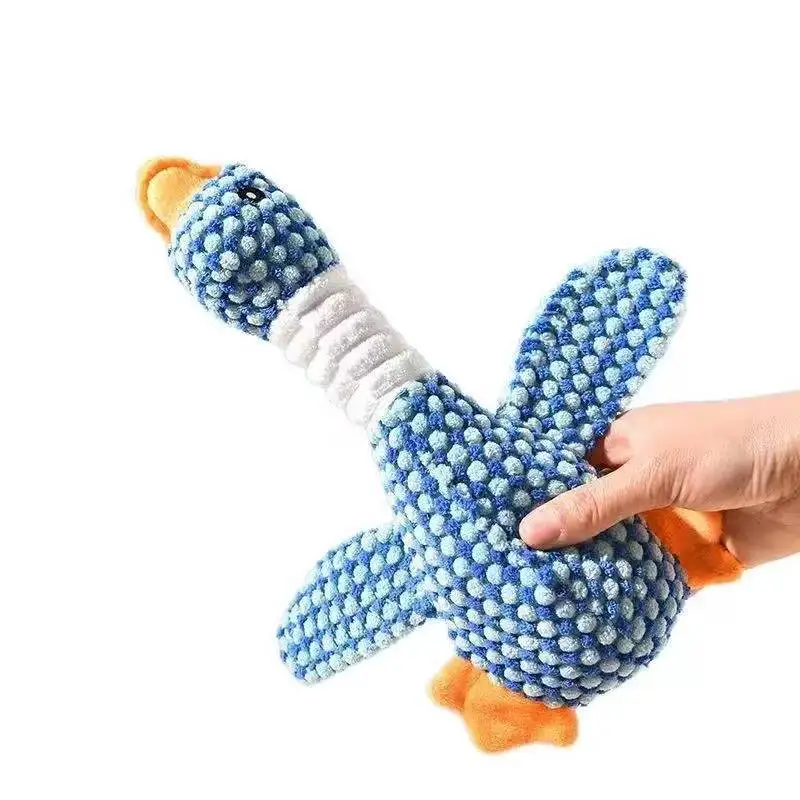 Novo Brinquedo de Pelúcia para Pets, Brinquedo Squeaky para Cães, Auto-Entretenimento, Brinquedo de Ganso de Duas Cores