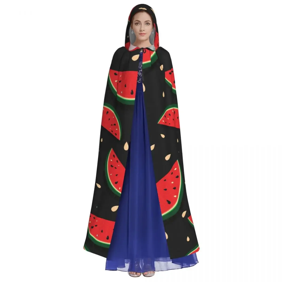 Hooded  Unisex  with Hood Fresh Slices Of Red Watermelon (1)  Vampire Witch Cape Cosplay Costume