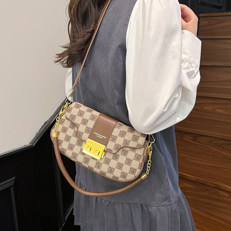 

Black Classic Leather Shoulder Bag For Ladies Messenger Crossbody Handbag From Luxury Brand Famous Designer Elegant