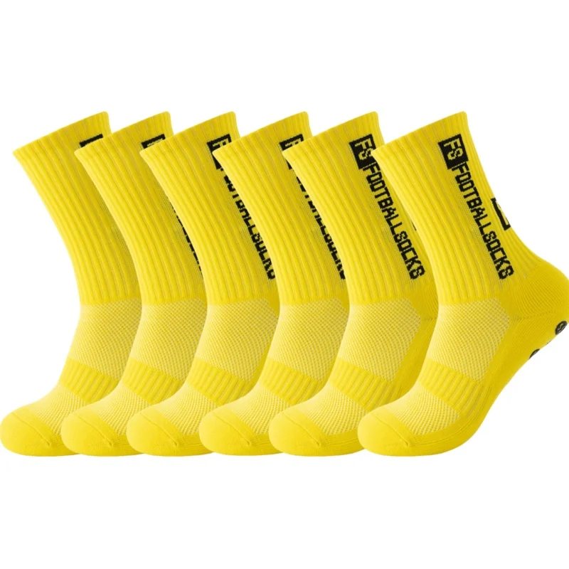6 Paare/los FS Fußball Socken Neue Stil Runde Silikon Saugnapf Grip Anti Slip Fußball Socken Sport Männer Baseball Rugby socken