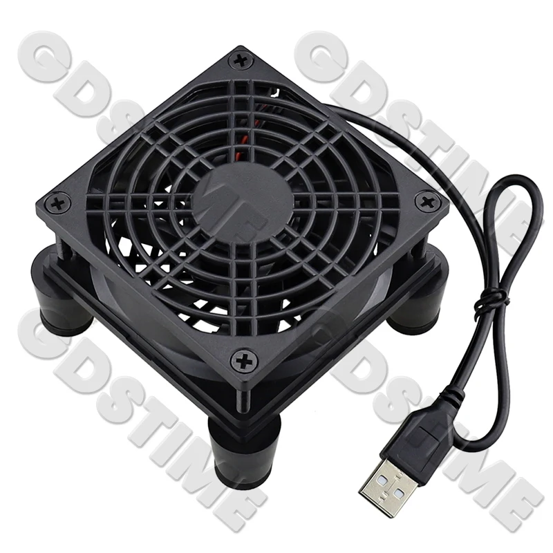 Gdstime-USB Ventilador de Refrigeração, 5V Cooler, 140mm, 120mm, 92mm, Base TV Box, Router Fan com controlador, rede protetora, desktop Fan, 12025