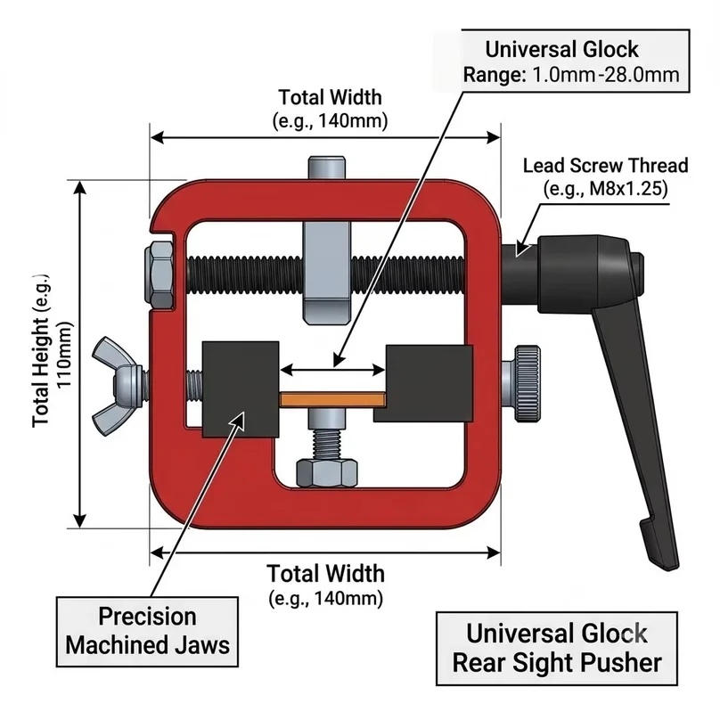 Pneumatic Accessories Sight Pusher Tool Aluminum Alloy Tactical Upgrade Sight Adjustment Tool