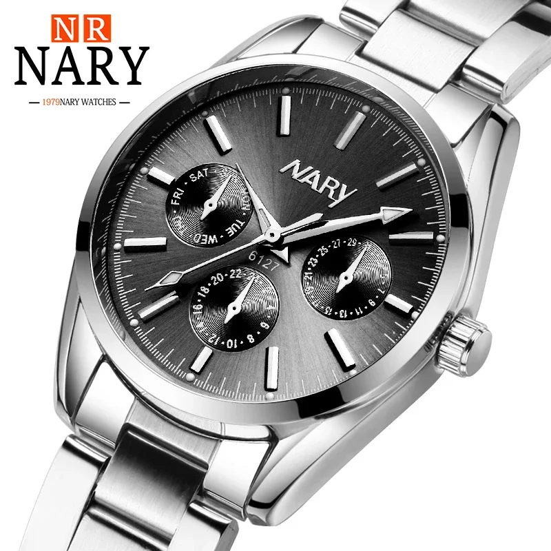 Luxury Watch for Women Luxury Fashion Rhinestone Stainless Steel Fake Three Eyes Quartz Women Watch Gift for Lady Relógio Femino