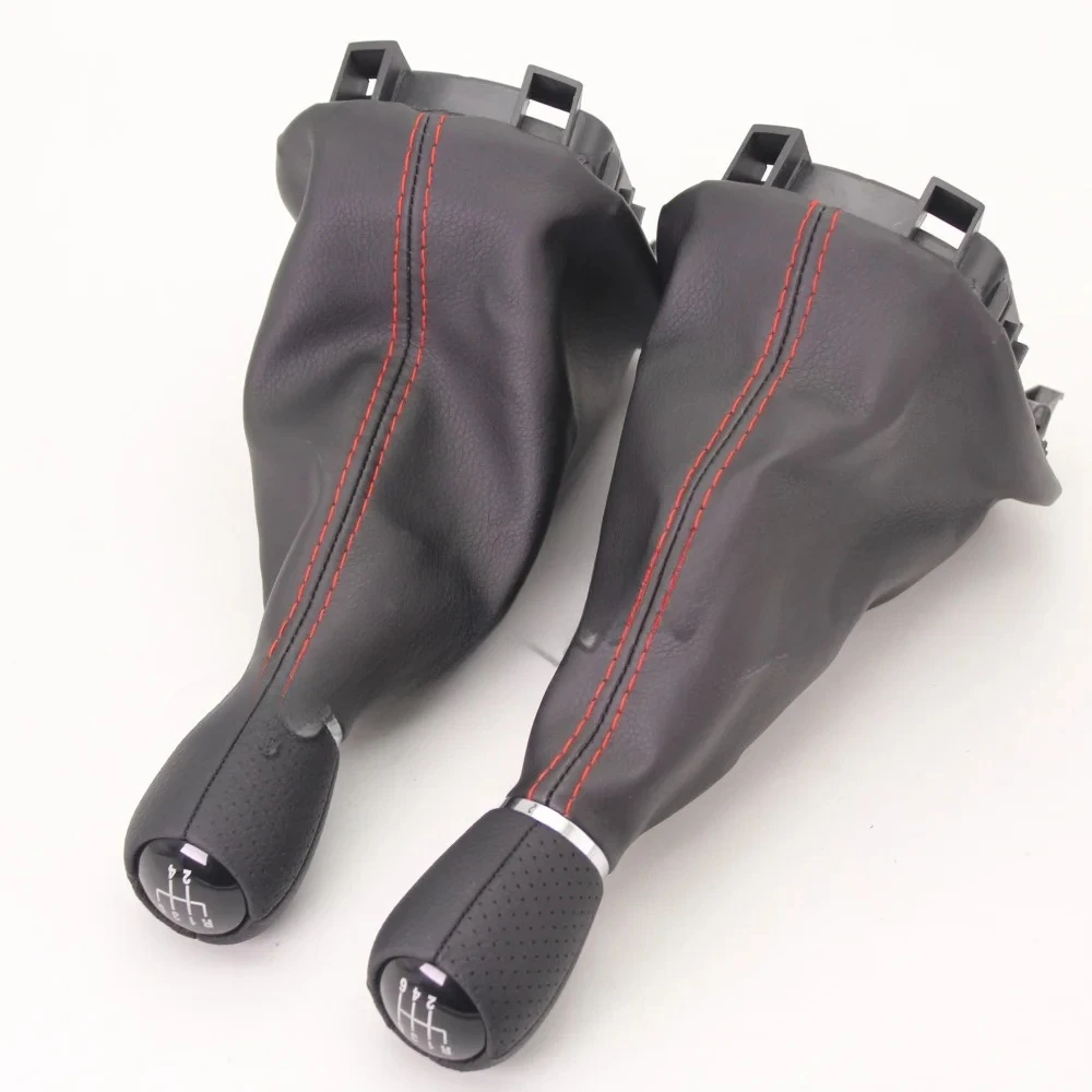 For Seat Leon 1M1 2002 2003 2004 2005 2006 Car-styling 5 / 6 Speed Car Gear Shift Knob With PU Leather Boot 12mm Hole Insert