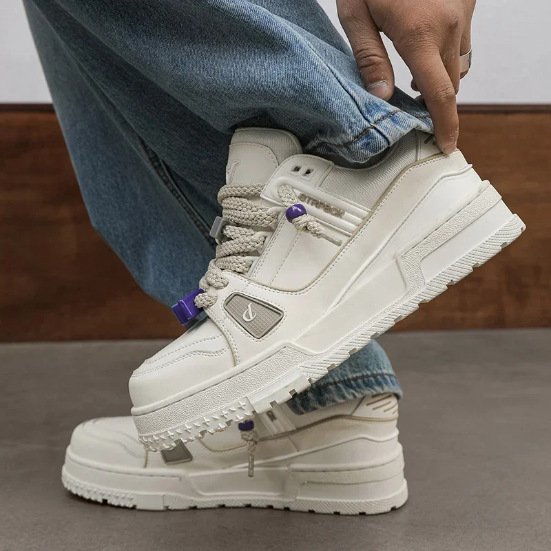 Fashion Women's Shoes 2024 Couple White Vulcanized Shoes Casual Lace-up Shoes New Outdoor Platform Sneakers Zapatos Para Mujeres
