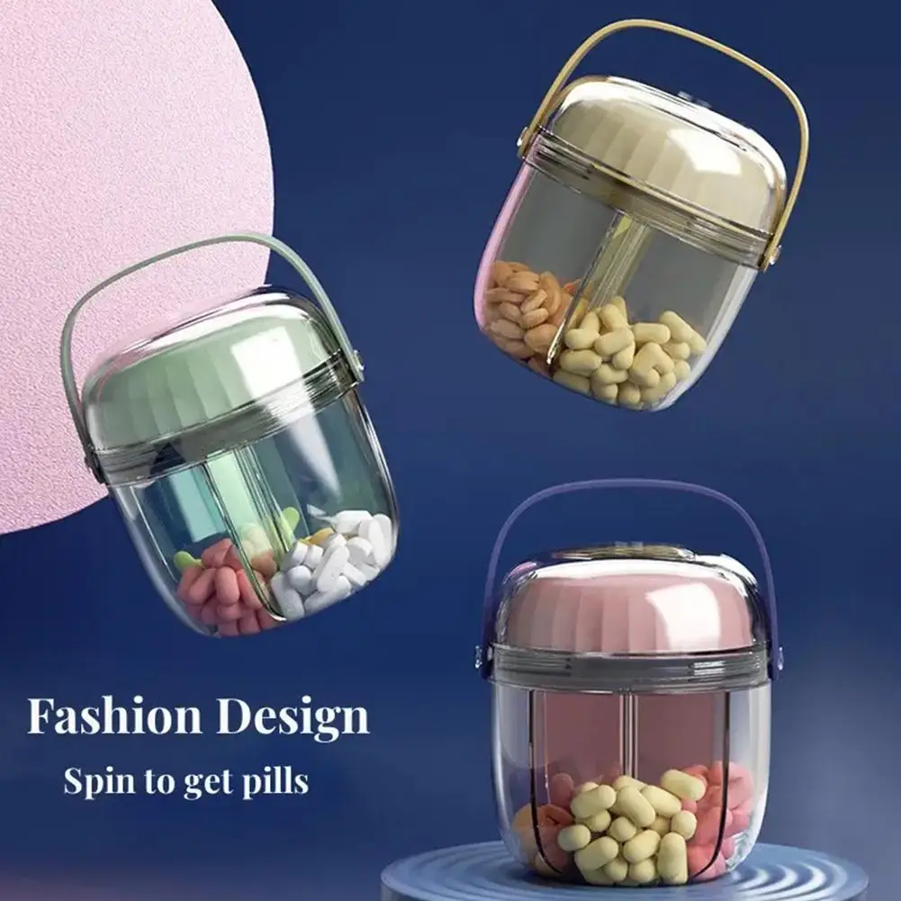 Fashion Portable Medicine Dispenser Waterproof Sealed Pill Box Storage Divider Pillbox Tablet Drug Accessorie Organizer Med C0J7