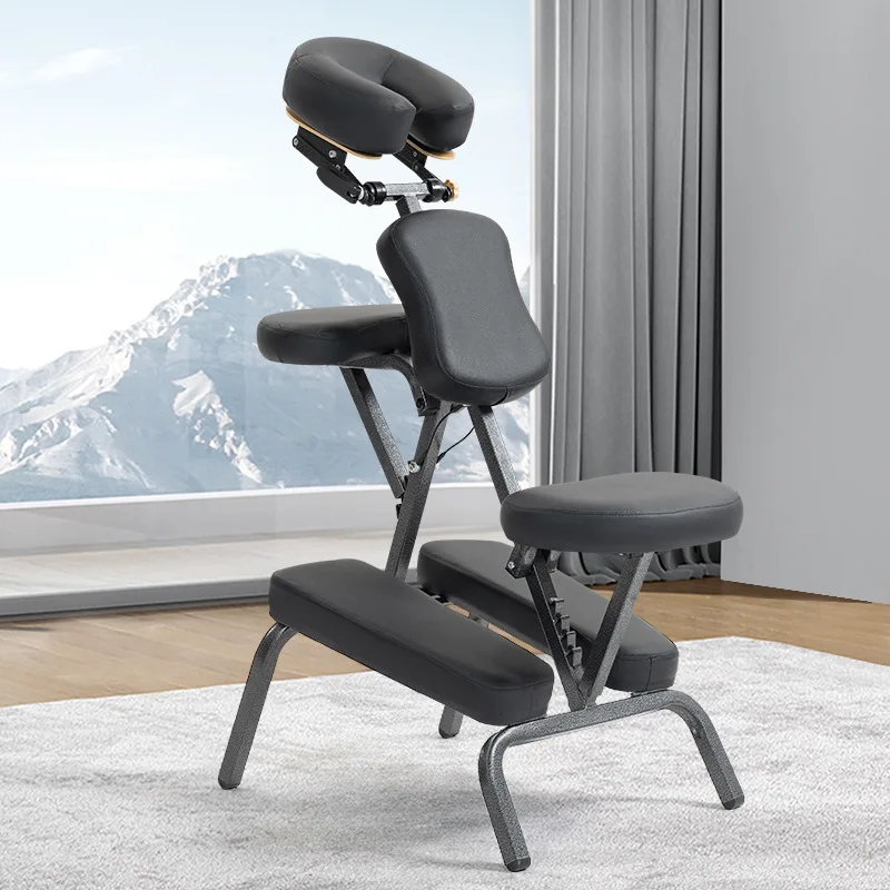 

Beauty Massage Massage Tables Adjust Comfort Foldable Iron Leg Chair Gua Sha PU Leather Salon Furniture Массажное кресло MHWSY