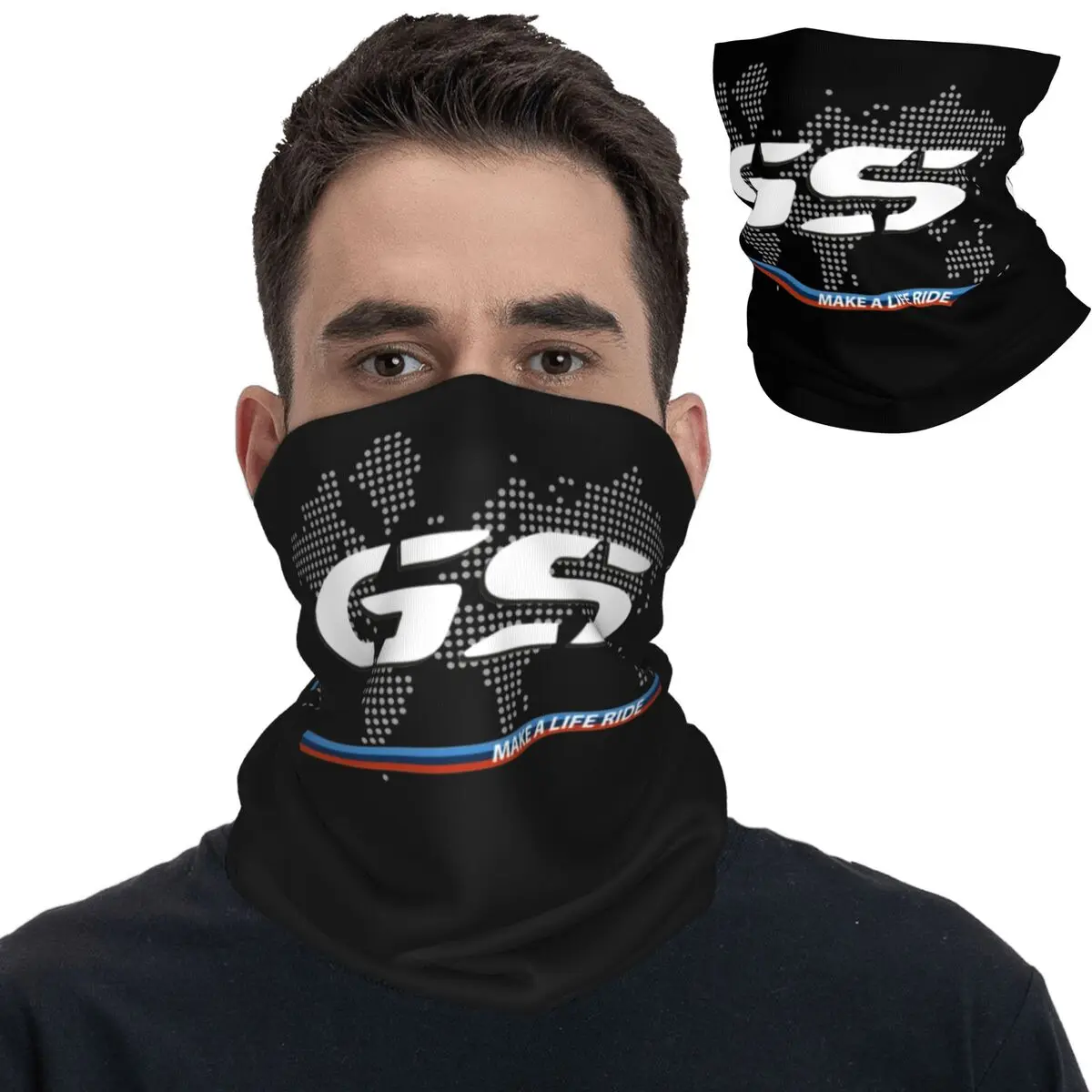 GS World Map Racing Merchandise Bandana Neck Gaiter Moto Motorbike Enduro Race Face Scarf Summer Rider Face Mask Unisex