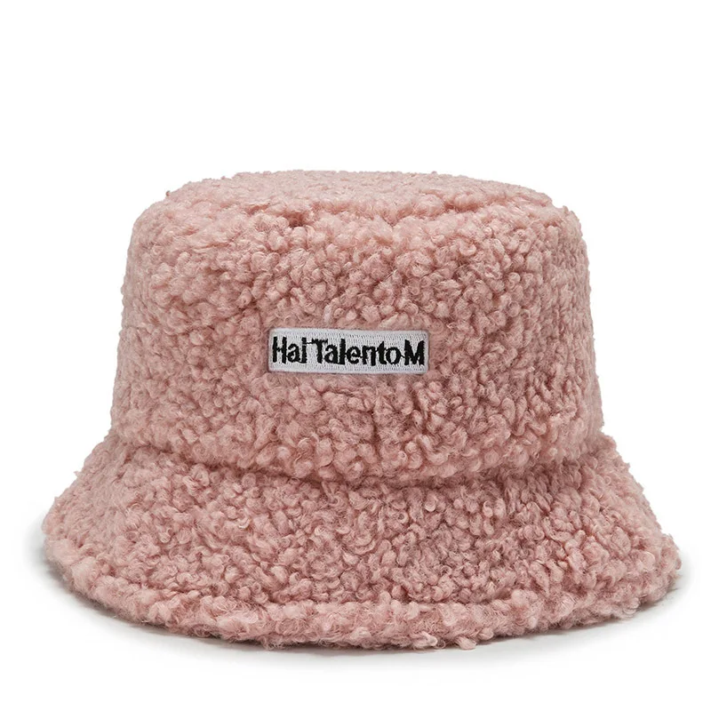 Lamb Faux Fur Bucket Hats For Women Men Winter Bob Warm Teddy Velvet Panama Fishermen Hat Outdoor Streetwear Female Hip Hop Caps