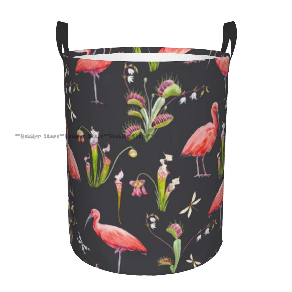 Foldable Laundry Basket for Dirty Clothes Watercolor Tropical Pattern Storage Hamper