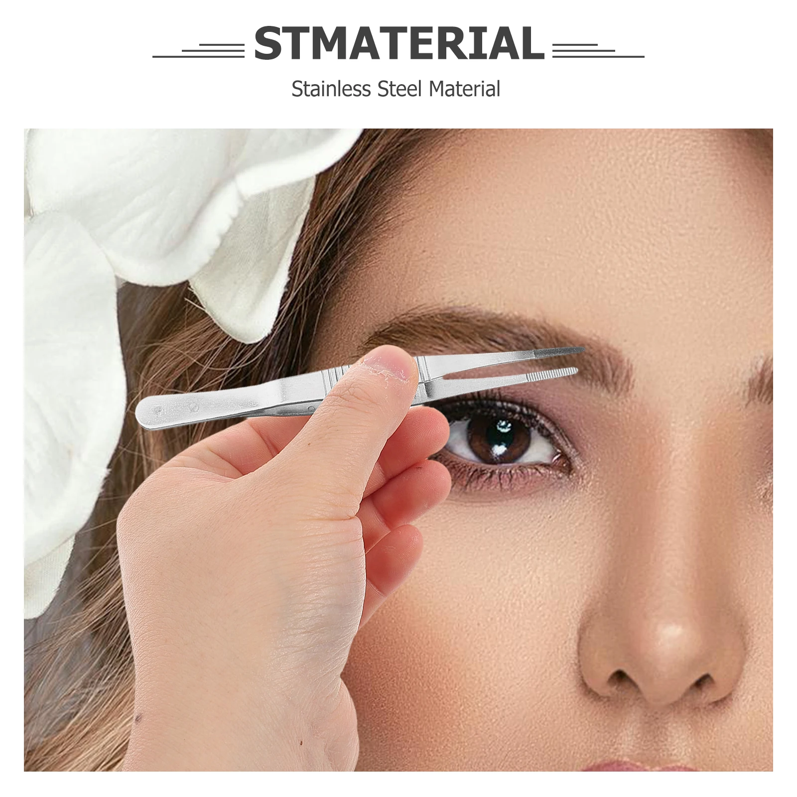 ステンレス鋼眉毛ピンセット斜め先端精密顔の毛の除去ツールプロのメイクアップグルーミングアクセサリー