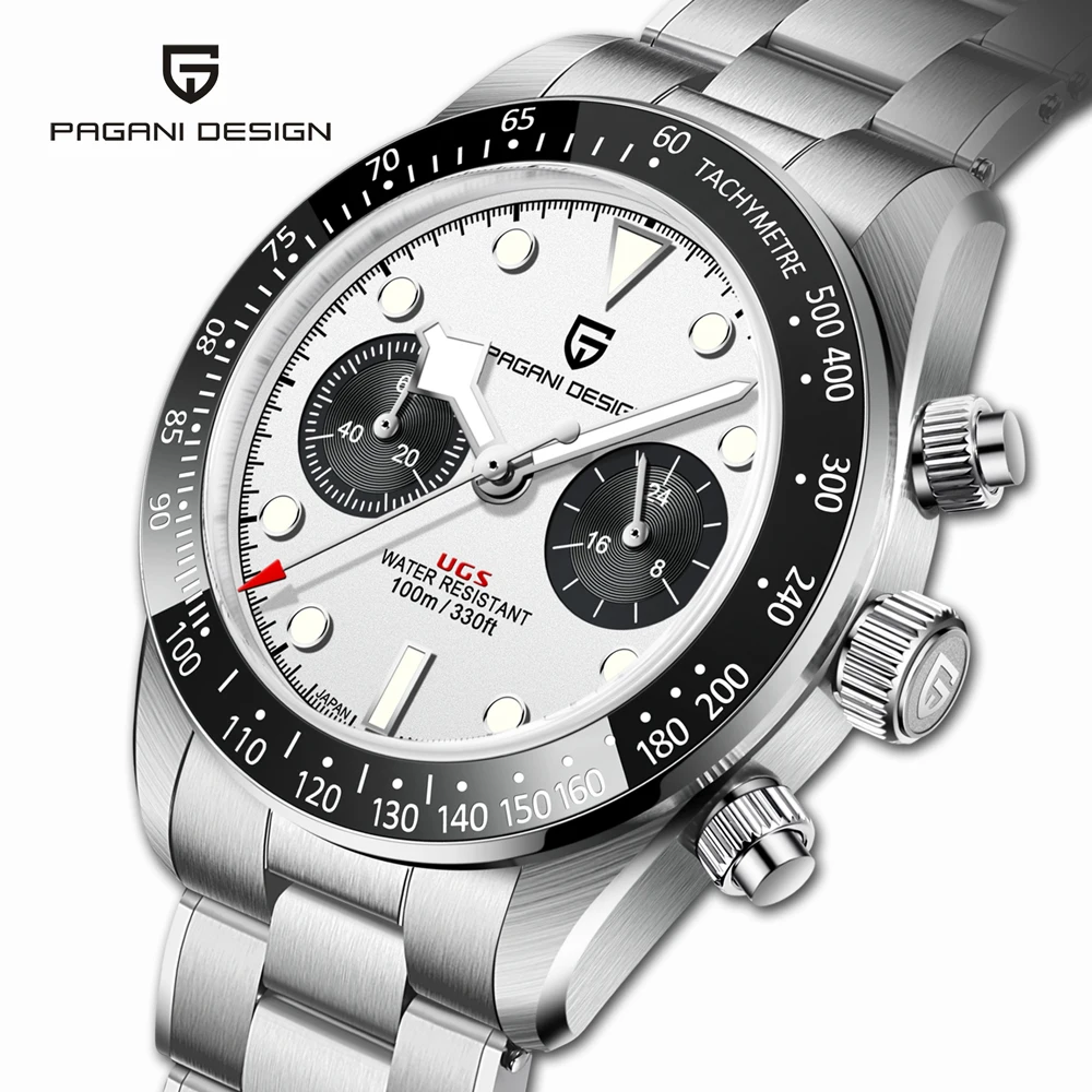 2023 New PAGANI DESIGN Panda Retro Dial Mens Watches Top Brand Luxury Sports Chronograph Men Quartz Wristwatches Sapphire Mirror