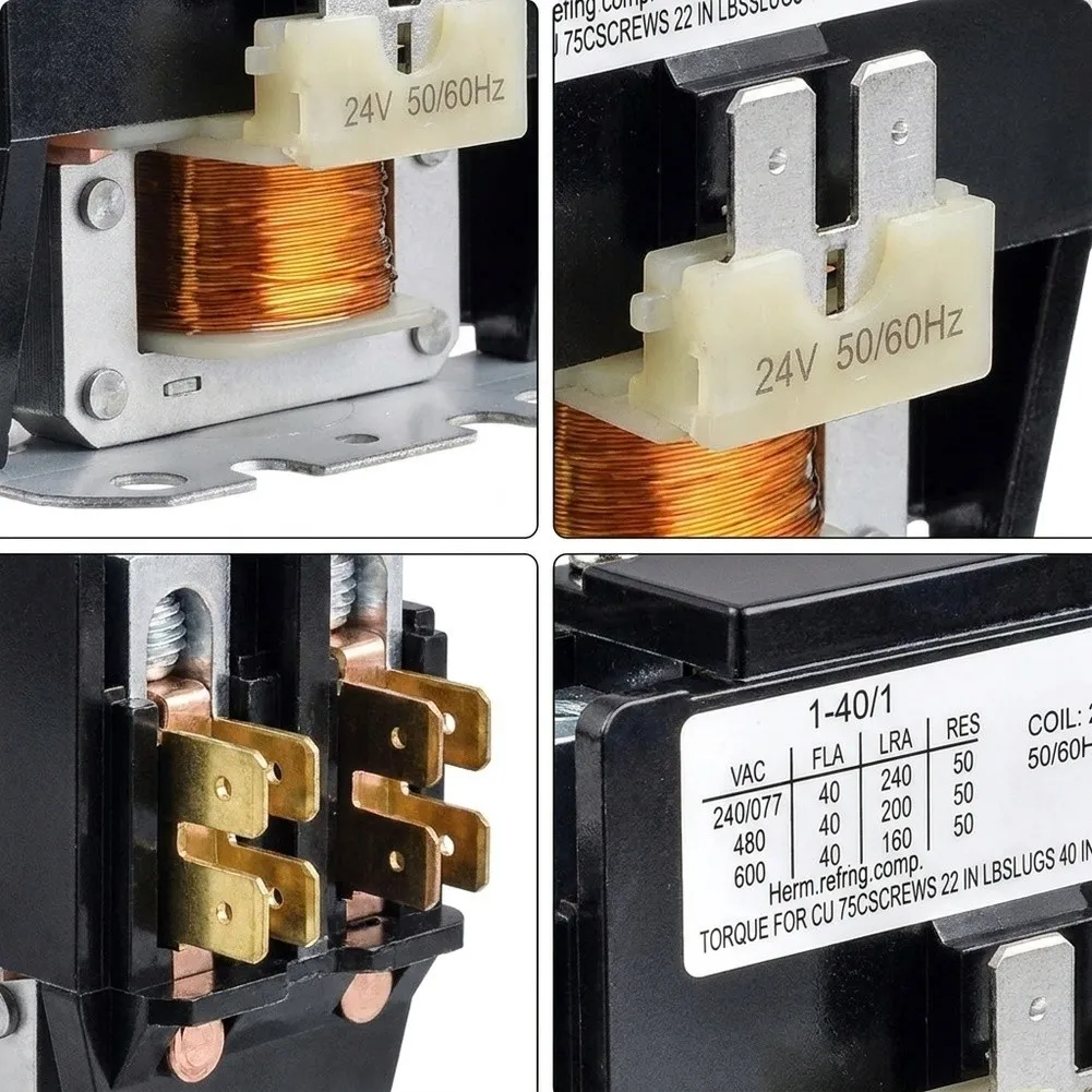 2PCS 40A 1 Pole AC Contactor 24VAC Coil For Air Conditioner Condenser Compressor HVAC Replacement Part view 5
