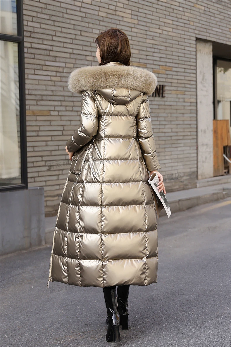 Imagem -05 - Ayunsue Moda Coreano Jaquetas para as Mulheres 2023 Longo para Baixo Jaqueta com Capuz Gola de Raposa Puffer Jaqueta Chaqueta de Mujer Zm2060