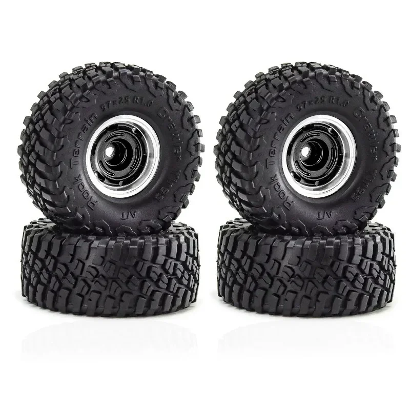 4pcs 57mm 1.0" Metal Beadlock Wheel Tire Set For 1/18 1/24 RC Crawler Car TRXS 4M SCX24 AX24 FCX24 Upgrade Parts Accessories - Image 4