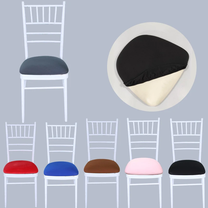 Solid Color Stretch Chair Cover Slipcovers Removable Elastic Dining Seat Case Wedding Party Banquet Hotel Seat Protector Covers