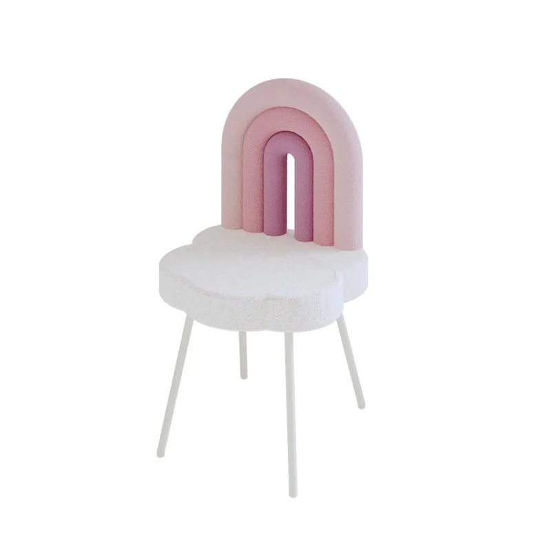 Makeup Chair Premium Nail Stool Simple Dresser Chair Cream Wind