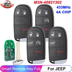 KEYECU M3N-40821302 68250335AB For JEEP Compass Renegade 2017 2018 2019 2020 2021 2022 Smart Key Fob Remote 4A Chip 433MHz ASK