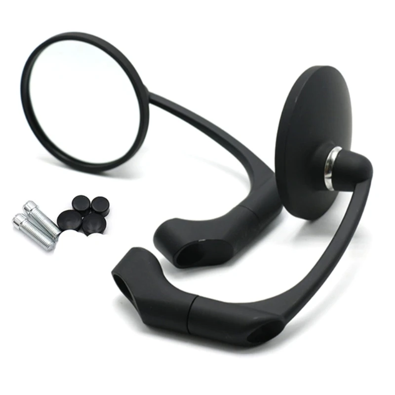 

Convenient & Reliable Motorcycle Bar End Mirrors Versatile Round Round Rearview Mirror Improve Safety for 10mm Handlebar