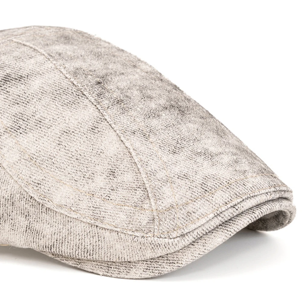 HT4812 Herren Berets Frauen Neue Frühling Herbst Kappe Baskenmütze Hut Männlich Weiblich 100% Baumwolle Ivy Flache Kappe Gewaschene Baumwolle Einstellbare Baskenmütze Kappe – Detail 4