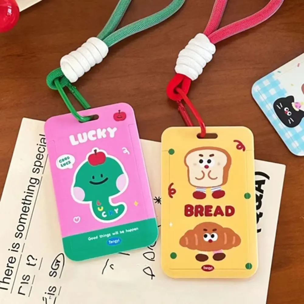 Новый пластиковый держатель для карт со шнурком, держатели для удостоверений личности с героями мультфильмов, чехол для карт Kawaii для студентов