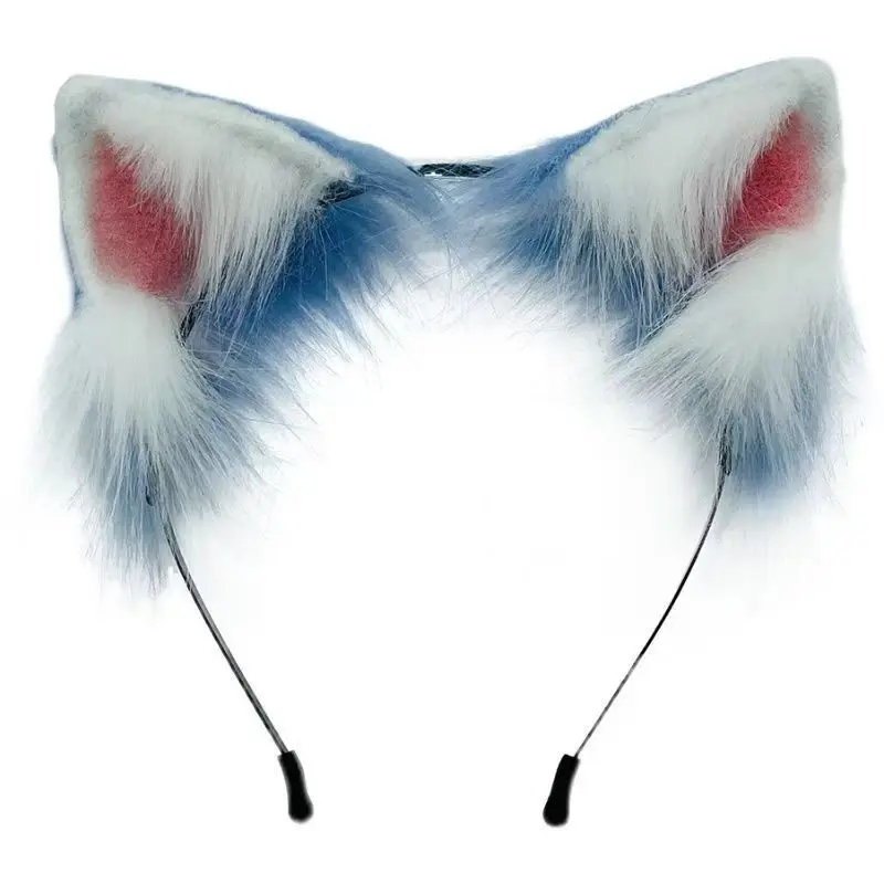 Brown WhiteTiger Ears Hairhoop Beast Style Cosplay  Leopard Headwear For Girl Women Costume Accessories Hand Made Work