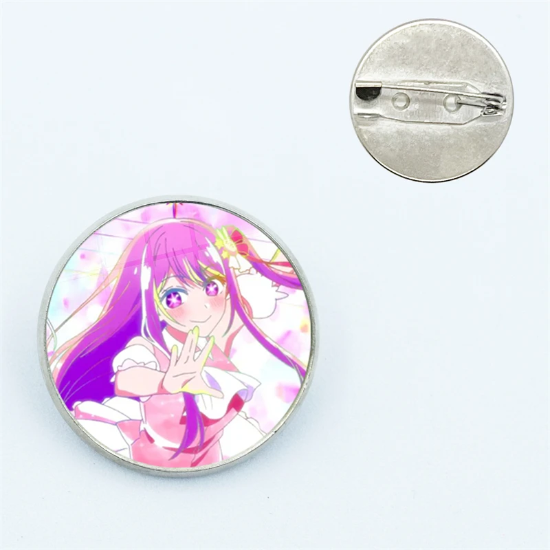 Japanese Anime Oshi no Ko Pin Glass Dome Brooches Shirt Lapel Teacher Tote Bag Backpacks Badge Cartoon Gift Brooches Pins Gift image 6