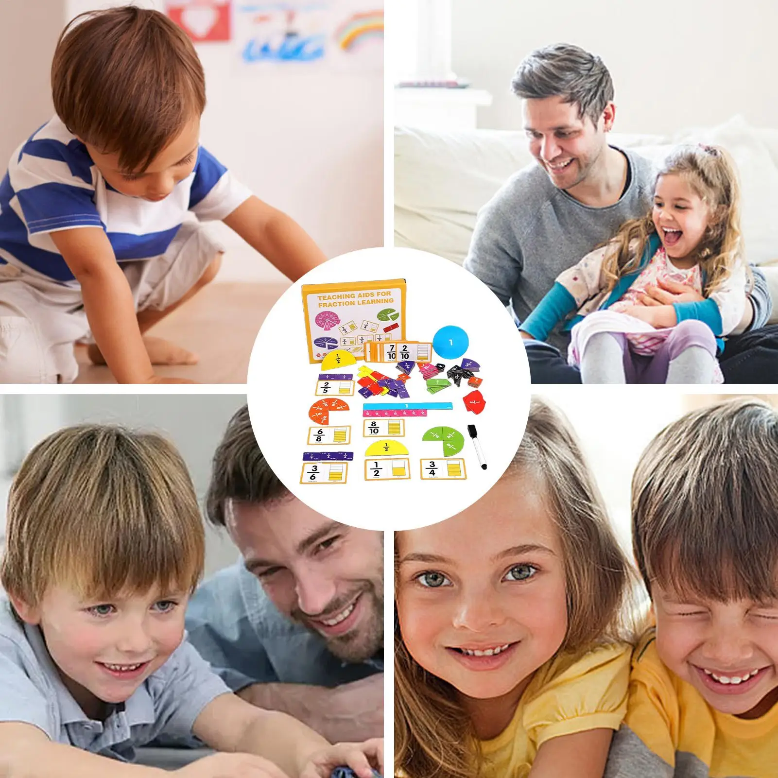 Frações magnéticas educacional matemática aprendizagem manipuladores conjunto brinquedo educativo para prática aulas de grupo crianças idades 3 pré-escolar