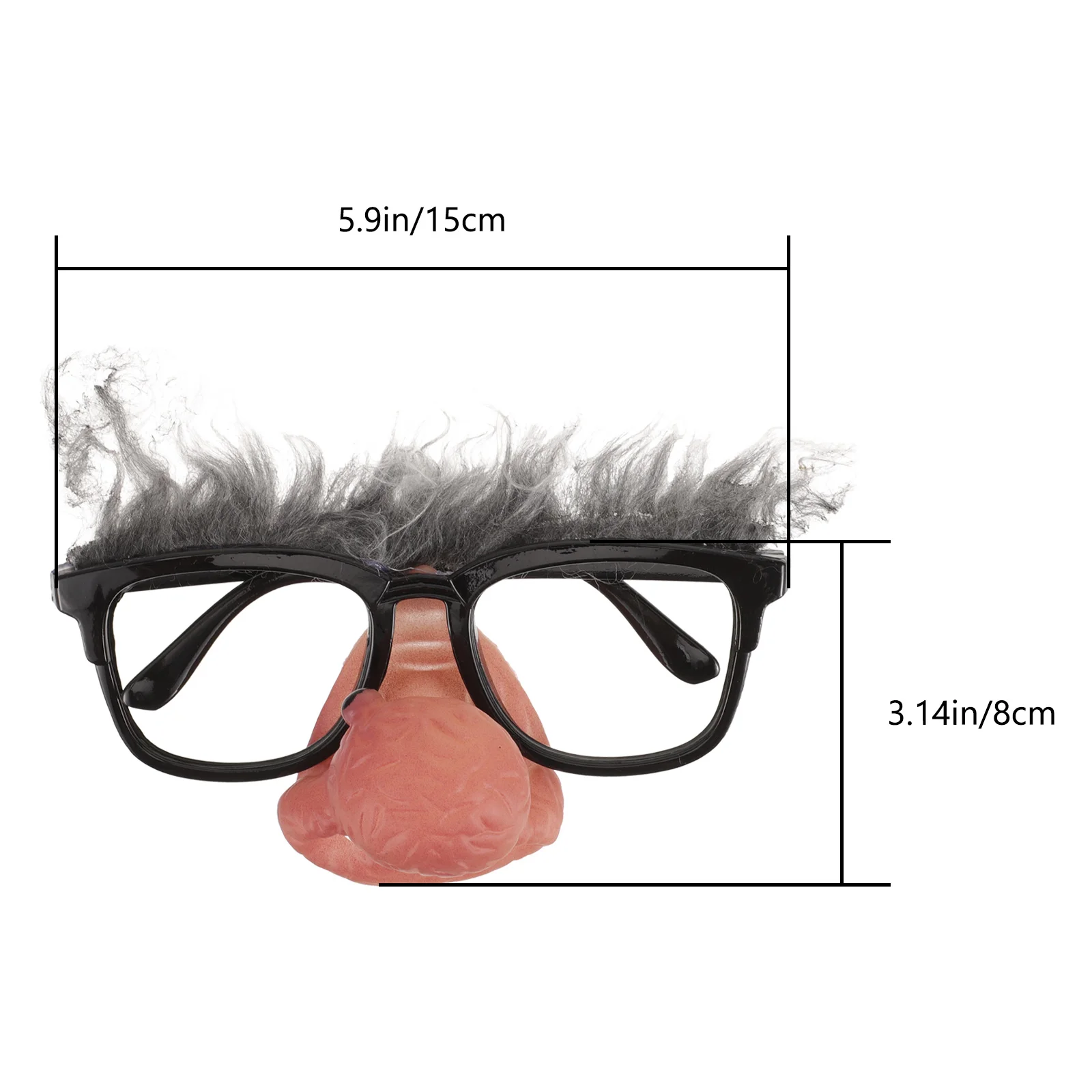 Lunettes de clown drôles en forme de grand antarctique, accessoires de fête professionnels, accessoires de scène pour Noël, fête d'Halloween, noir