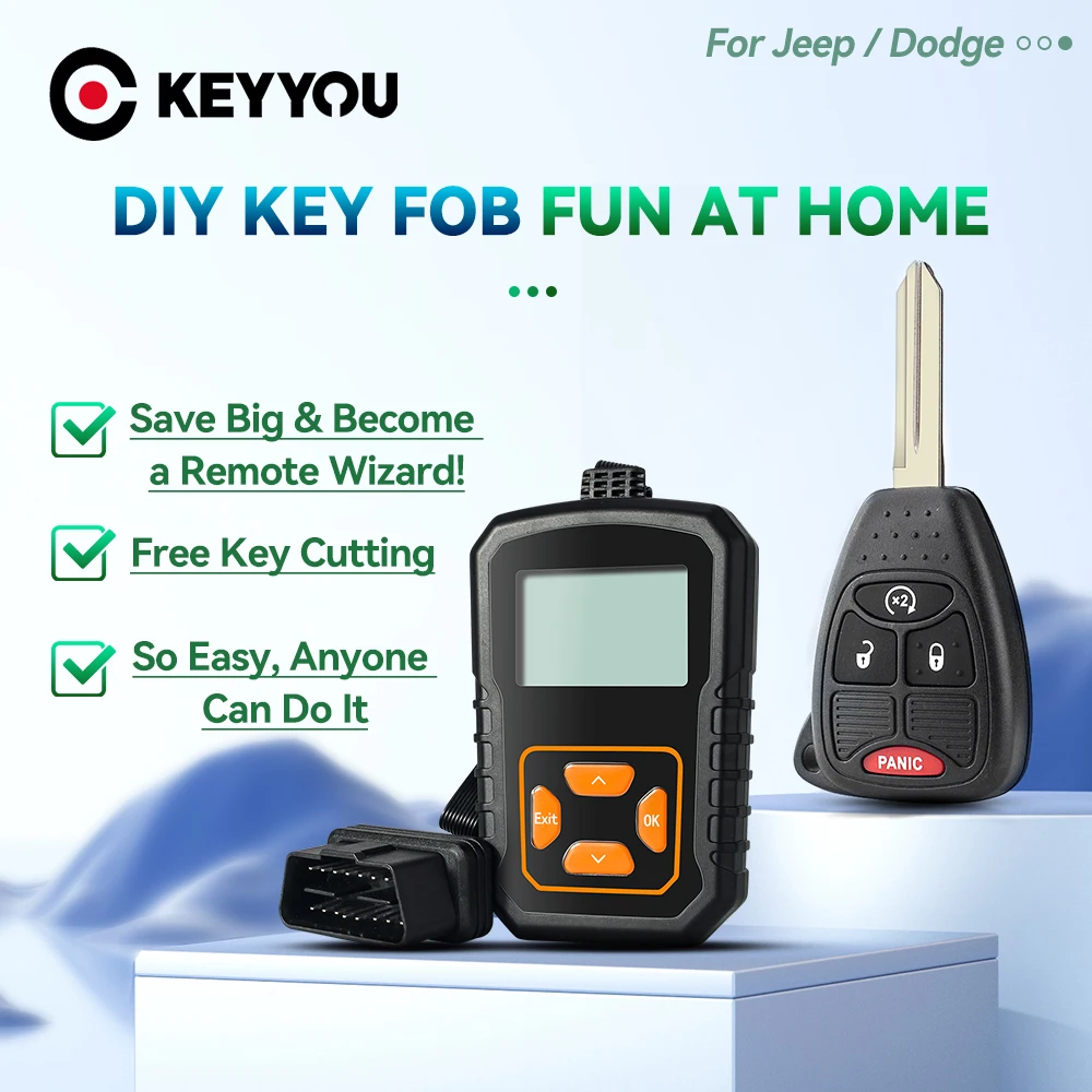 

KEYYOU OBD Key Programmer Remote Key For Dodge Caliber Dakota Durango Magnum Nitro Ram Chrysler 300 Aspen Jeep Compass Wrangler