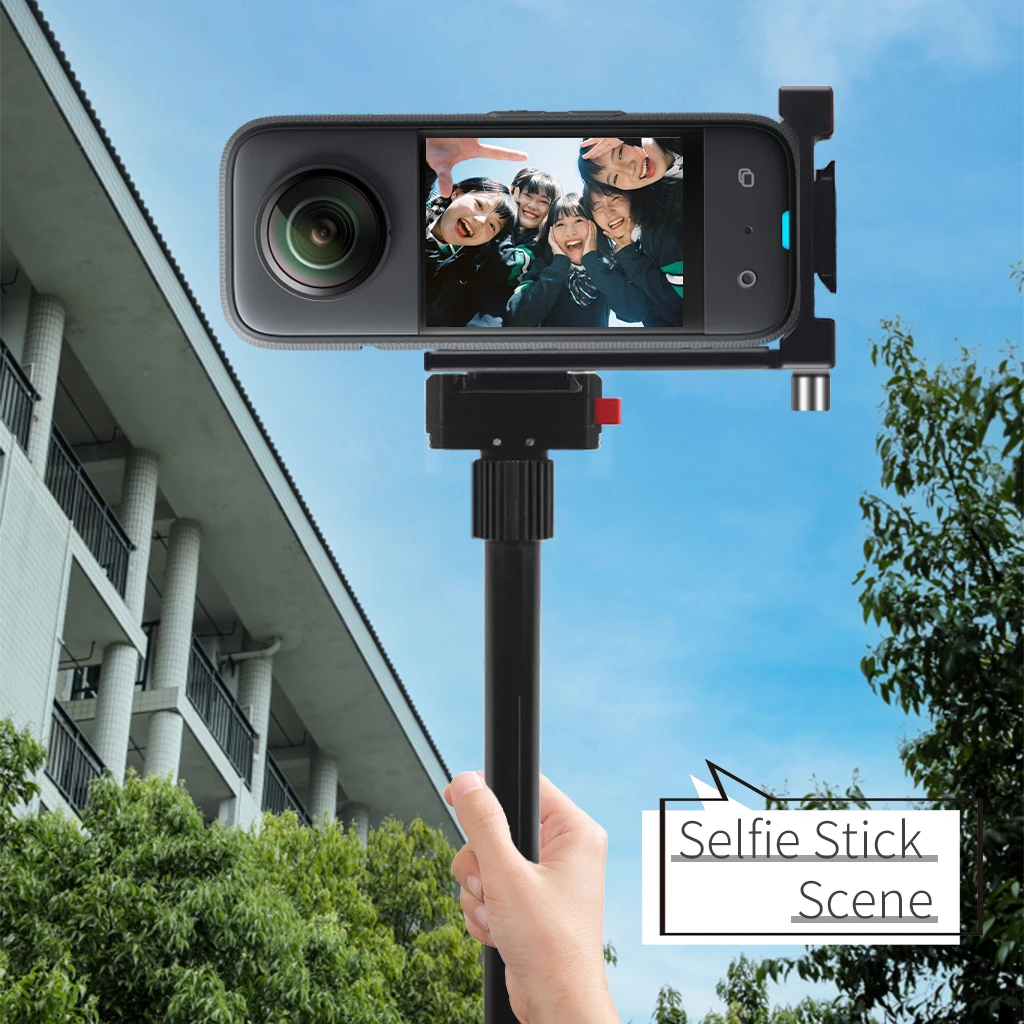 Aluminium-Schnellwechselbasis Magnetischer Klappbarer Stativadapter mit 2x Kaltschuhhalterungen für Insta360 X6 X5 X4 X3 Panorama-Actionkamera – Detail 15