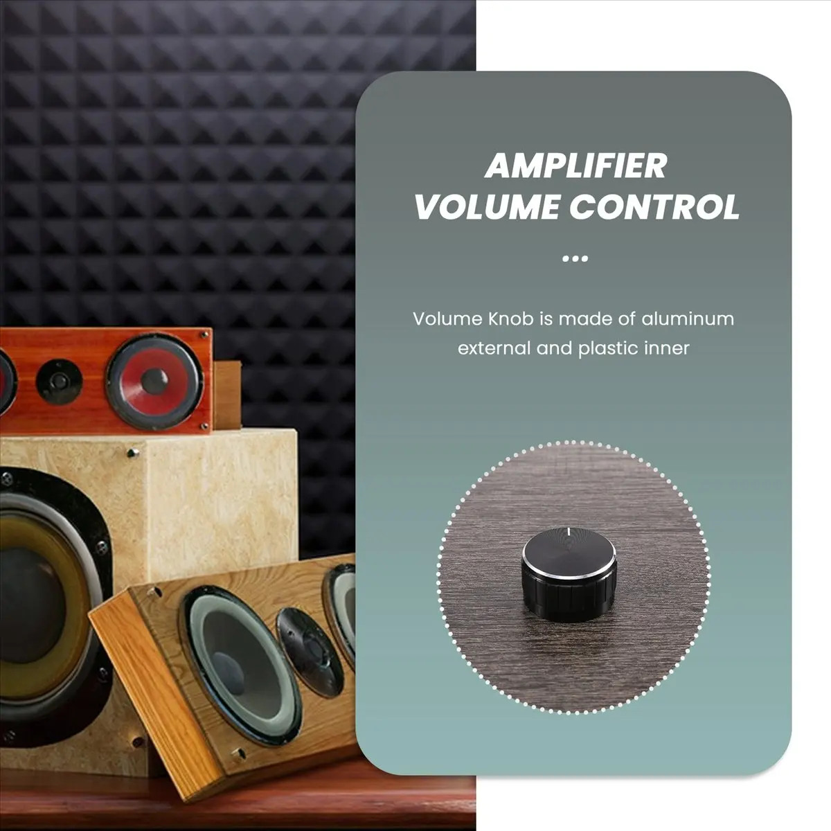 A59E Black Aluminum Volume Control Amplifier Knob Wheel