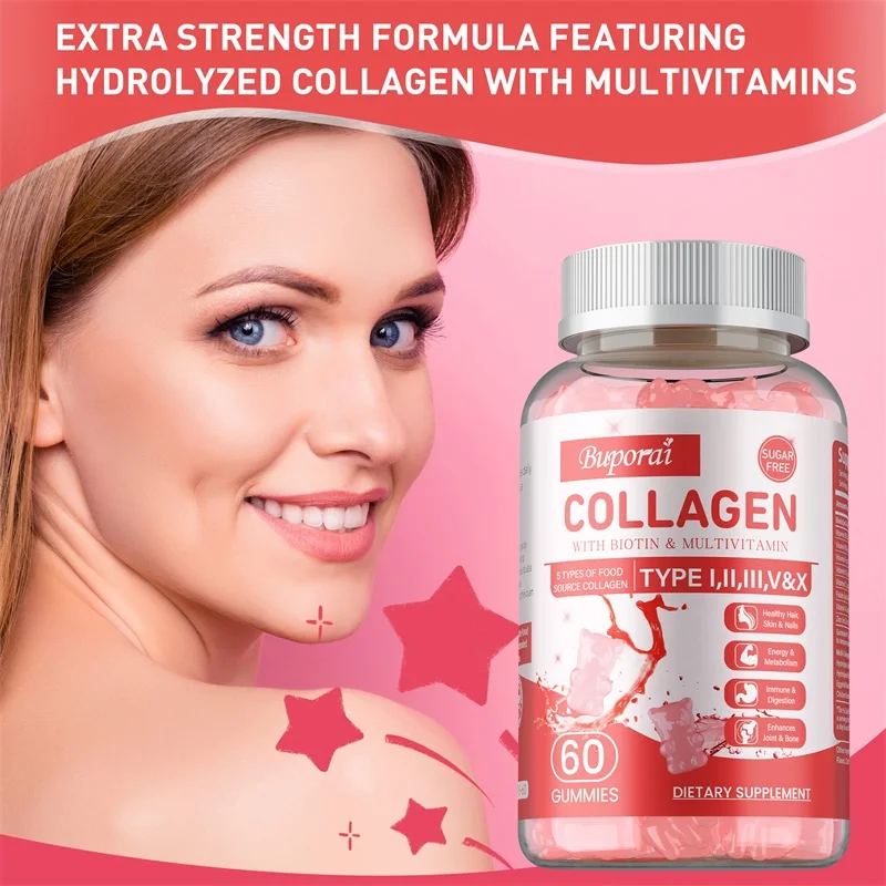 Collagen Gummies - Anti-aging, Brighten Skin Tone, Promotes Collagen Production,Support Bone and Joints Health,Maintain Vitality