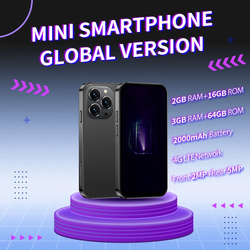 【 2025 Latest 】 ONEMYTH M17 Pro Mini Phone Android 12,4.0 inch 4G Dual SIM Smartphone,3+64GB 2000mAh, Small Portable Phone Gift