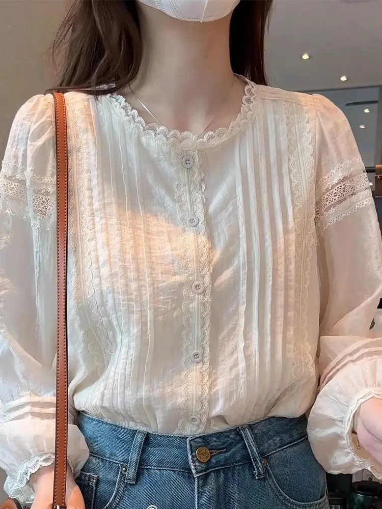 

Sli Long Sve irt for Women Beautiful Faionable Ele European Sle Top Quali Material round Ne Button Detail