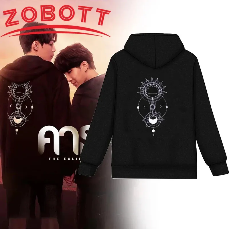 

TV Series Kath The Eclipse First Khaotung Cosplay Black Hoodie Unisex Adult Sweatshirt Coat Winter Warm Pullover Lovers Costume