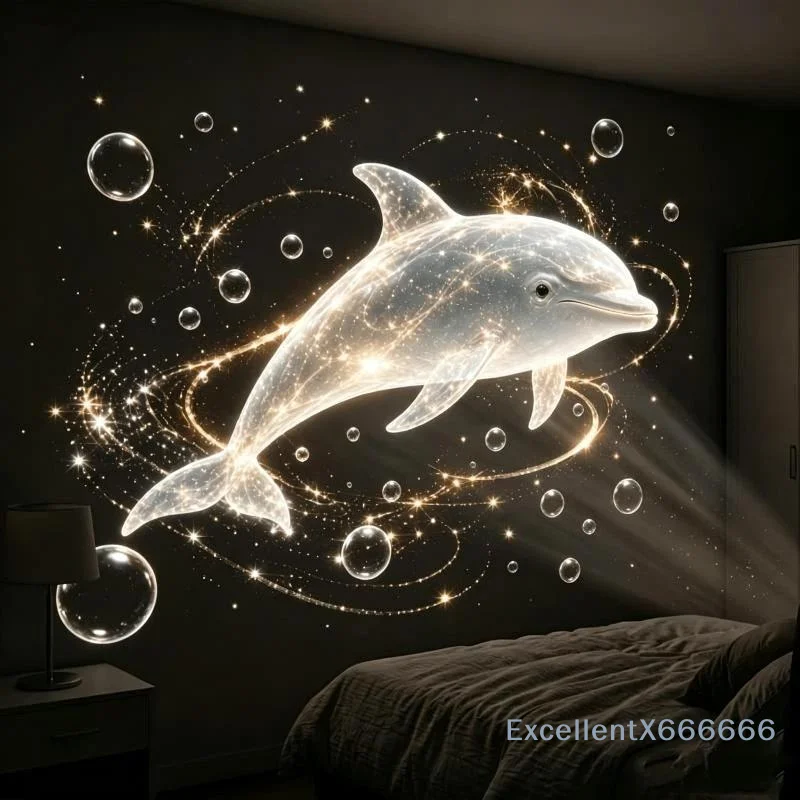 Ocean USB Projector Night Light 360 Degree Rotating Ceiling Projection Lamp 1 Set for Home Bar KTV Decor Use