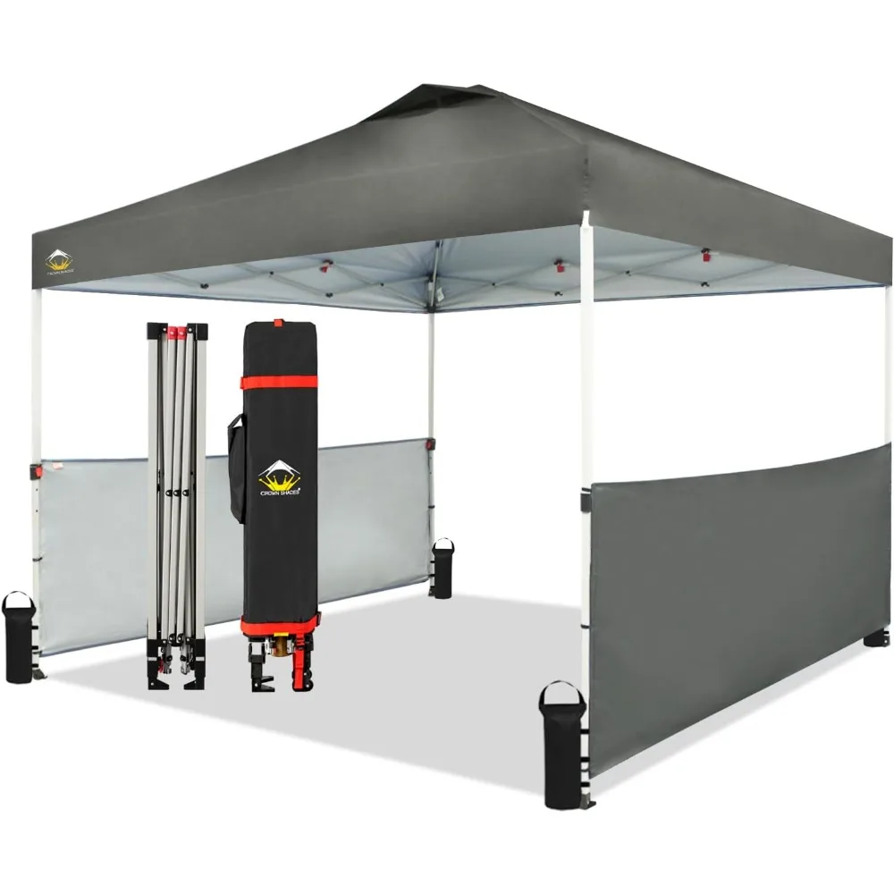 

10x10 Pop Up Canopy Tent Instant Canopy with 150D Silver Coated Fabric Including 2 Half Sidewalls, Tent