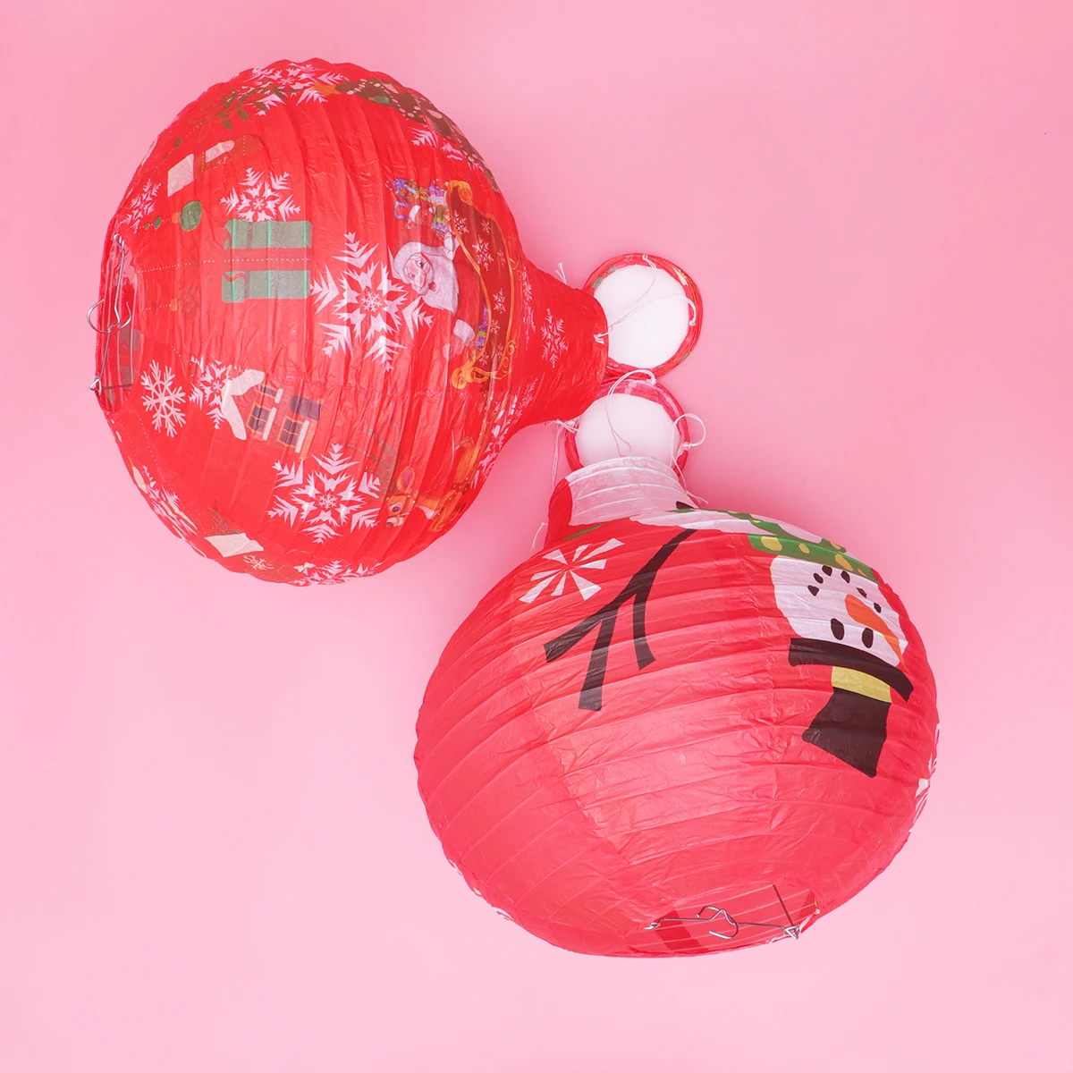 

5 pcs Christmas Paper Hot Air Foldable Hanging Lamp Eco-Friendly Round Decorative Light For Festival Party