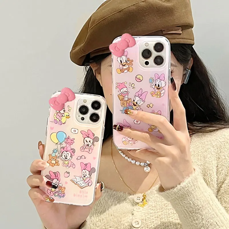 Disneys Mickey Minnie Mouse Baby Phone Case For iPhone 16 15 14 13 12 11 Pro Max 7 8 Plus XR XS MAX Mini Y2K Kawaii Cover