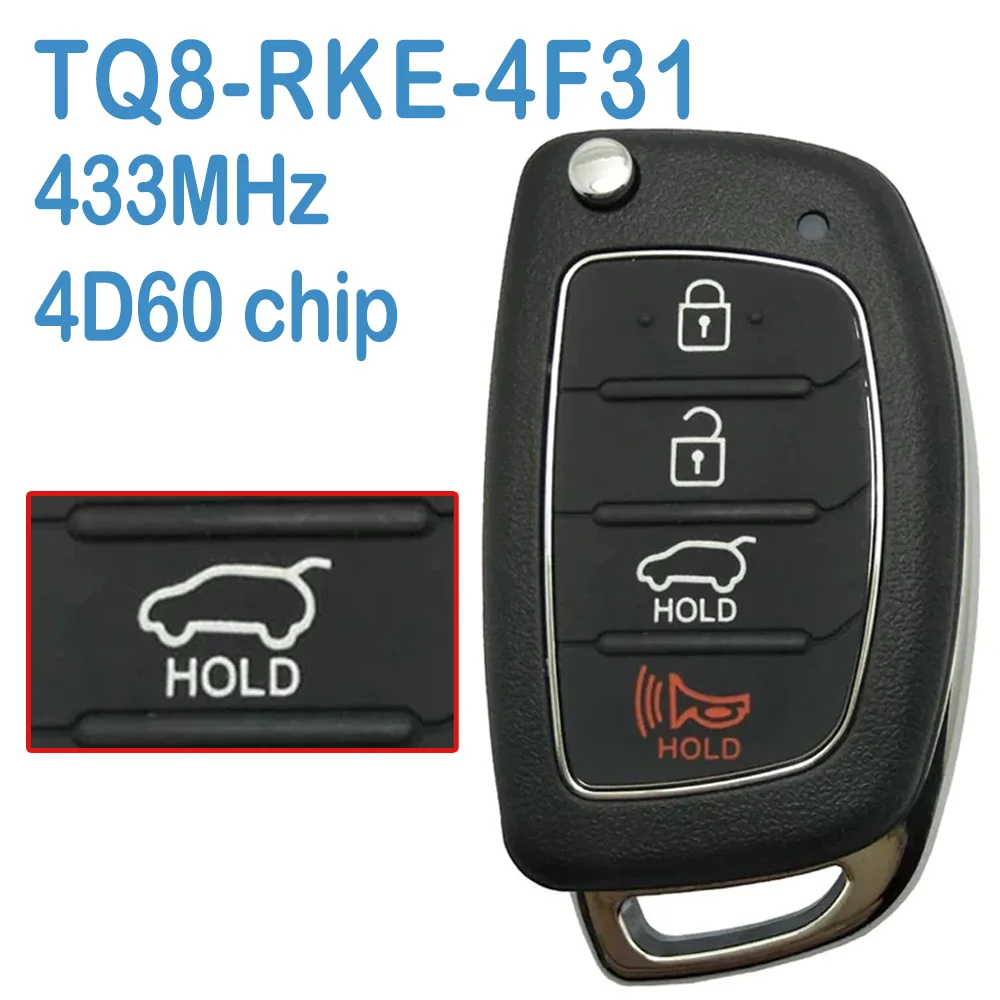 2 Pcs/lot TQ8-RKE-4F31 Auto Remote 4B (SUV) 433MHz 4D60 Chip Replace Car Key Fob For Hyundai Santa Fe