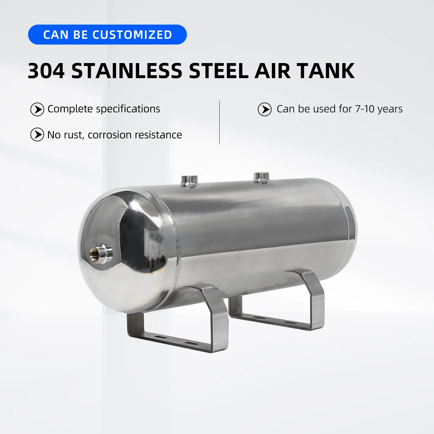 20L 304 Stainless Steel Horizontal Air Storage Tank, Vacuum Buffer Tank for Beauty Instruments