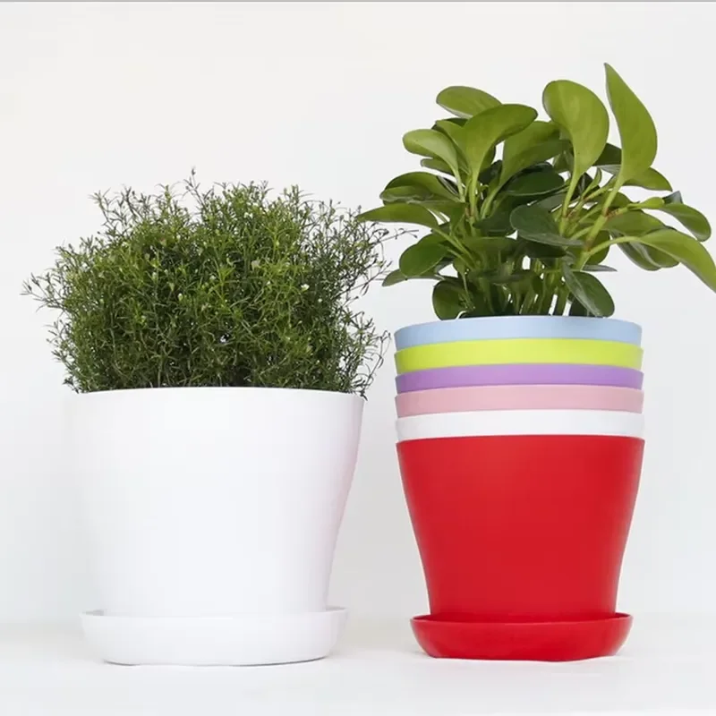 for Creative Thickened Simple PP Flower Pot Round Plastic Indoor Modern Plant Pots Recyclable