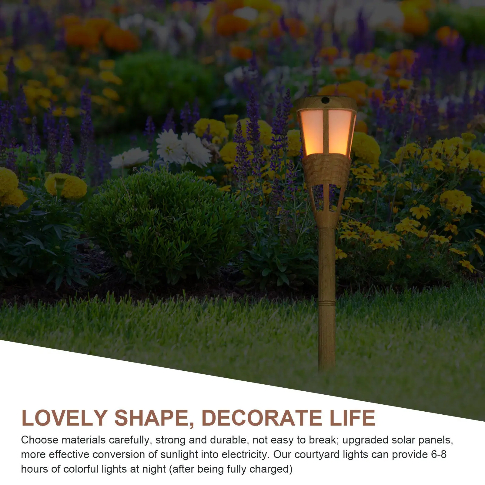 1Pcs Resin Solar Torch Light Garden Lamp Decor Outdoor Yard Courtyard Party Festival Lighting Ornament Solar Flickering Flame