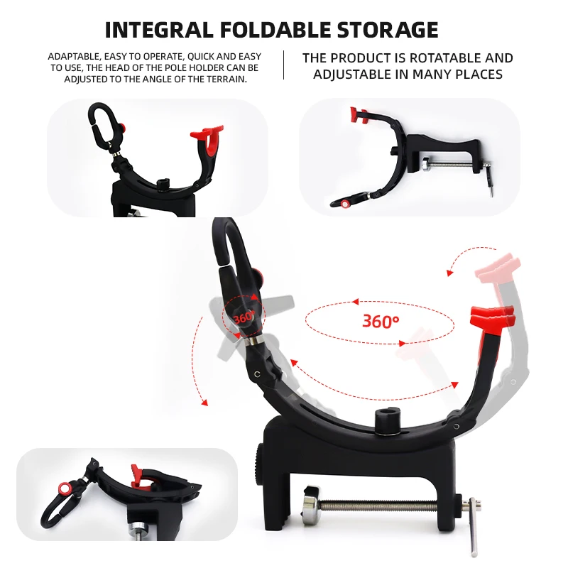 ZYZHE Soporte para caña de pescar – Plegable, nailon con ángulo ajustable - imagen 4
