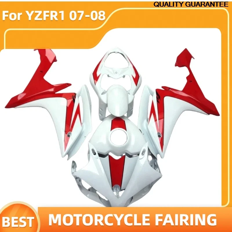 

ABS For YAMAHA YZF-R1 2007 2008 YZF R1 07 08 YZFR1 Motorcycle Fairing kit High Grade Road Racing red/white