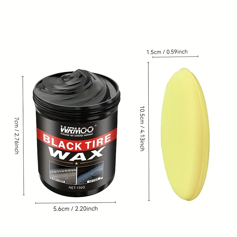 شمع إطارات السيارة الأسود للإطارات - أداة تبييض الأسود للعناية بعجلات السيارات، ومنع الكراك المضاد للشيخوخة، واستعادة البلاستيك