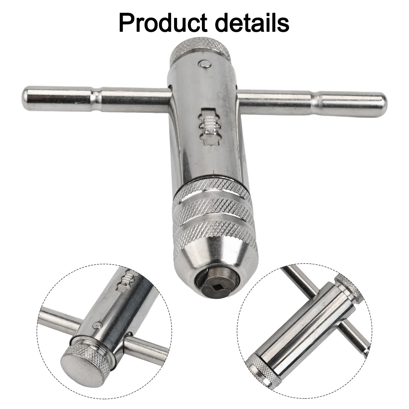 

For Square Shanks T-Handle Tool Adjustable Ratchet Wrench Workshop Easy Switch Left Right Tap Holder Secure Grip